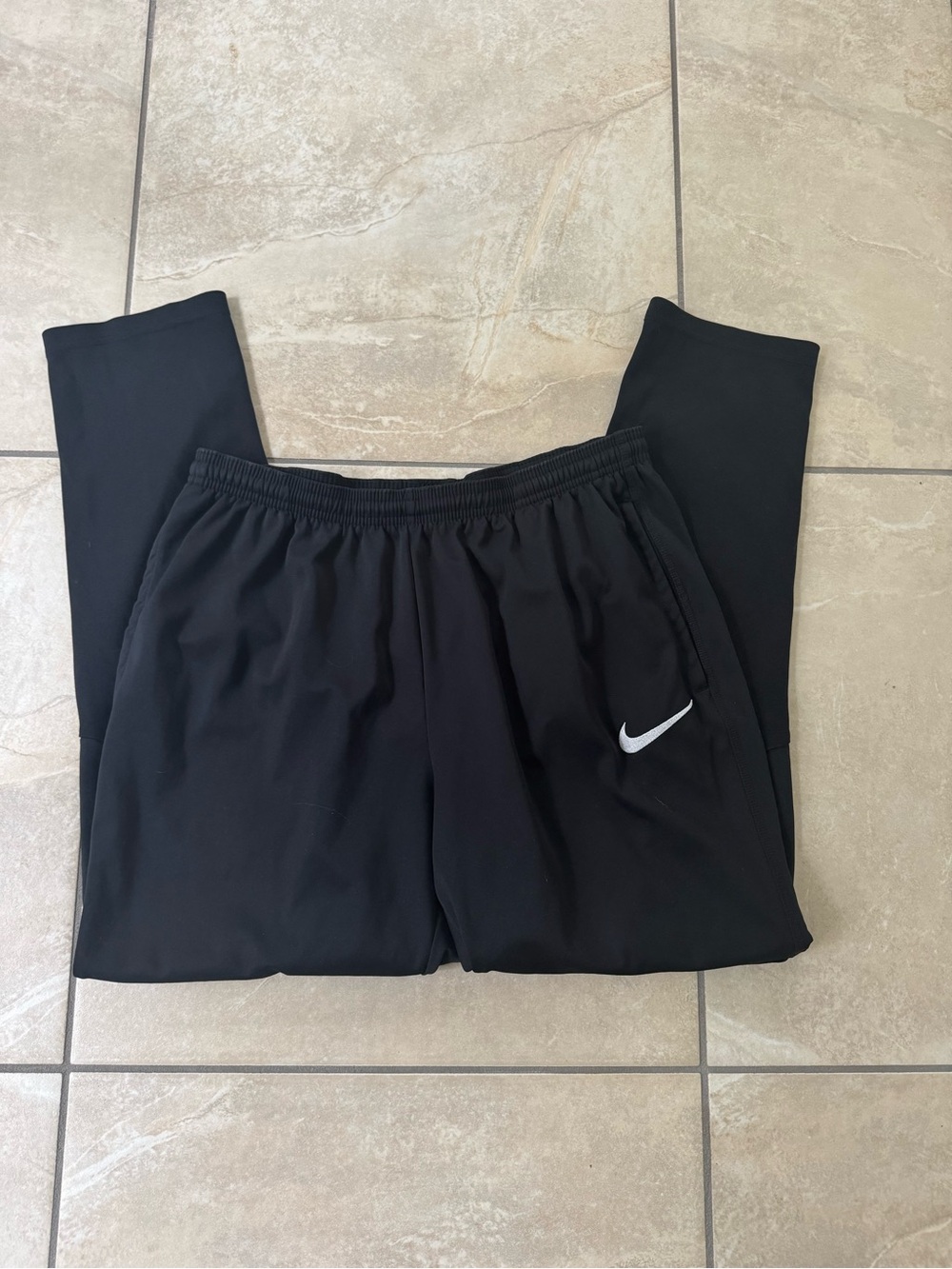 Nike Kids Black Joggers with White Swoosh